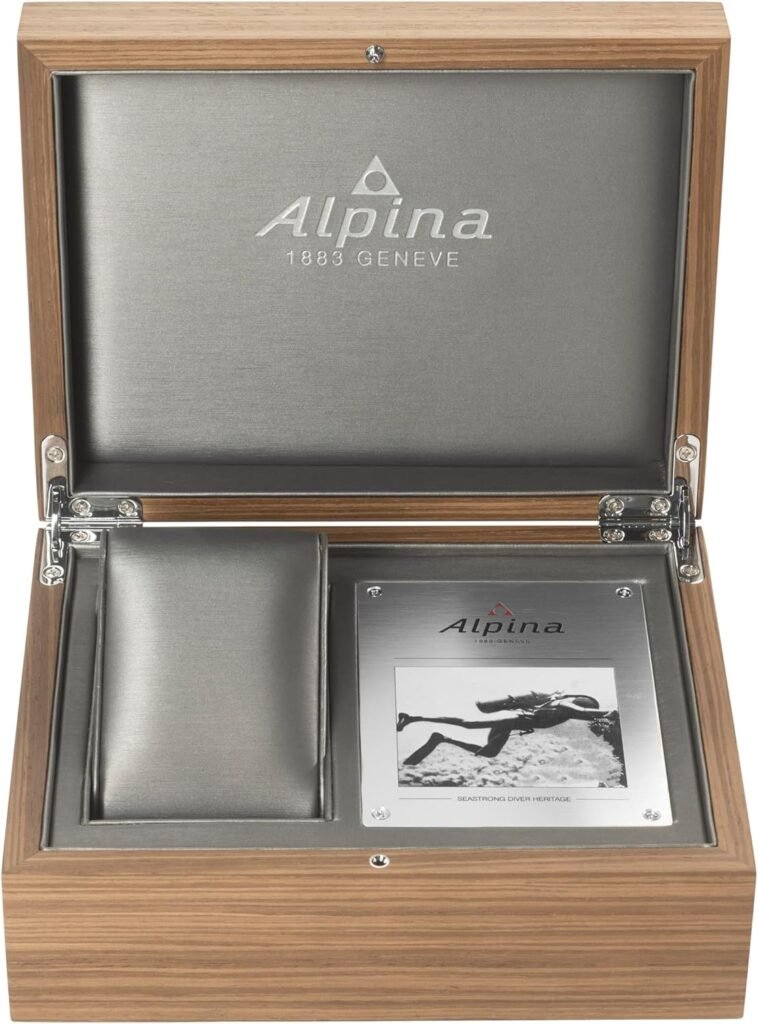 Alpina Mens Swiss Automatic Heritage Seastrong Diver Black Watch, Sapphire Crystal, Power Reserve, 300M Water Resistant Model: AL-525S4H6 Alpina Mens Swiss Automatic Heritage Seastrong Diver Black Watch, Sapphire Crystal, Power Reserve, 300M Water Resistant Model: AL-525S4H6