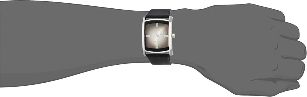 Armitron Mens Genuine Crystal Accented Leather Strap Watch