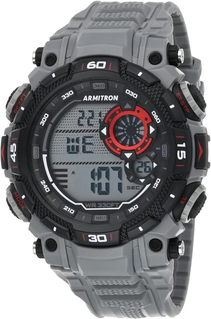 Armitron Sport Mens Digital Chronograph Resin Strap Watch, 40/8397