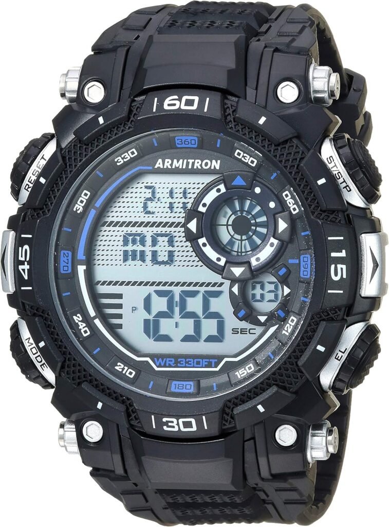 Armitron Sport Mens Digital Chronograph Resin Strap Watch, 40/8397