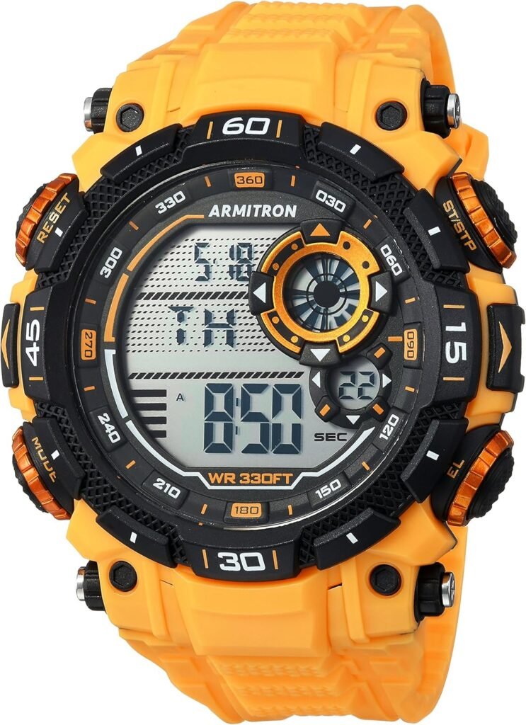 Armitron Sport Mens Digital Chronograph Resin Strap Watch, 40/8397