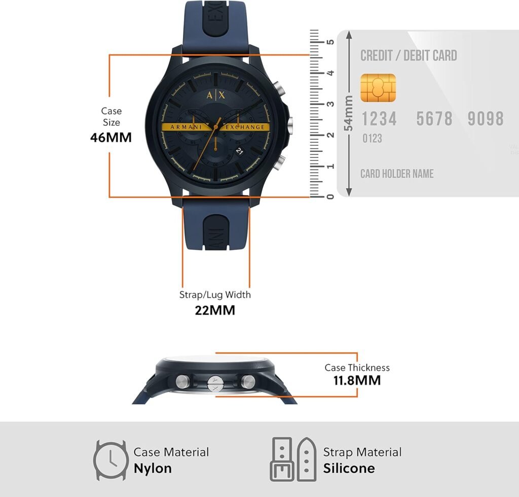 A|X Armani Exchange Chronograph Watch for Men with Stainless Steel, Silicone or Leather Band