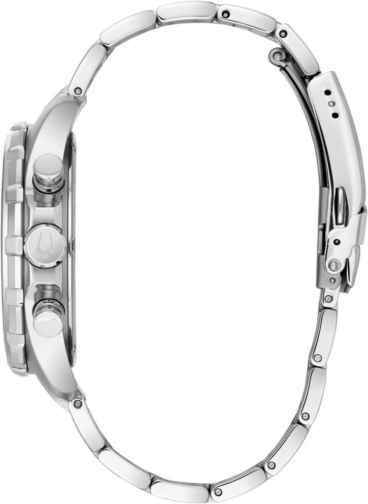 Bulova Mens Marine Star Series B Stainless Steel 6-Hand Chronograph Quartz Watch, Blue Dial Style: 96B256