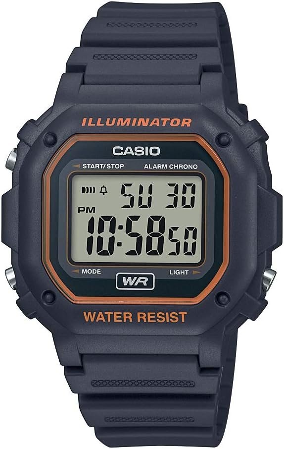 Casio F108WH Series | Mens Digital Watch | Illuminator | Water Resistant | LED Light | Daily Alarm | 1/100 SEC Stopwatch | 3 Hands (HR, Min, SEC) | Date/Day Display | Daily Alarm | 7 Year Battery