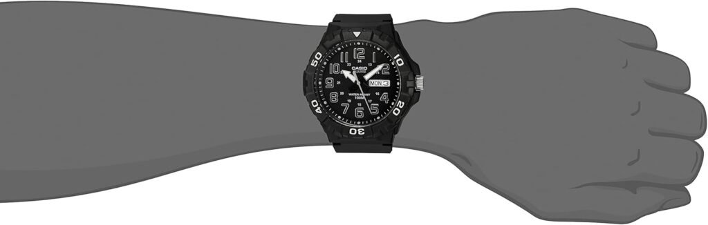 Casio Mens MRW-210H-1AVCF Diver Style Analog Display Quartz Black Watch