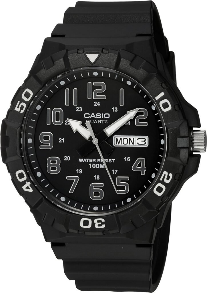 Casio Mens MRW-210H-1AVCF Diver Style Analog Display Quartz Black Watch