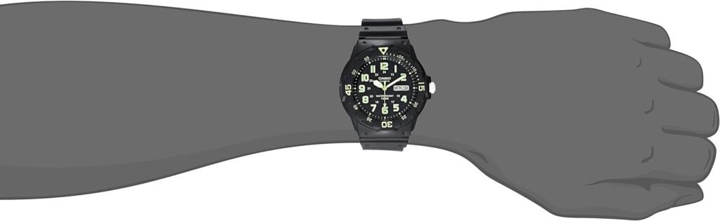Casio Mens MRW200H-3BV Dive Style Neo-Display Sport Watch, Black