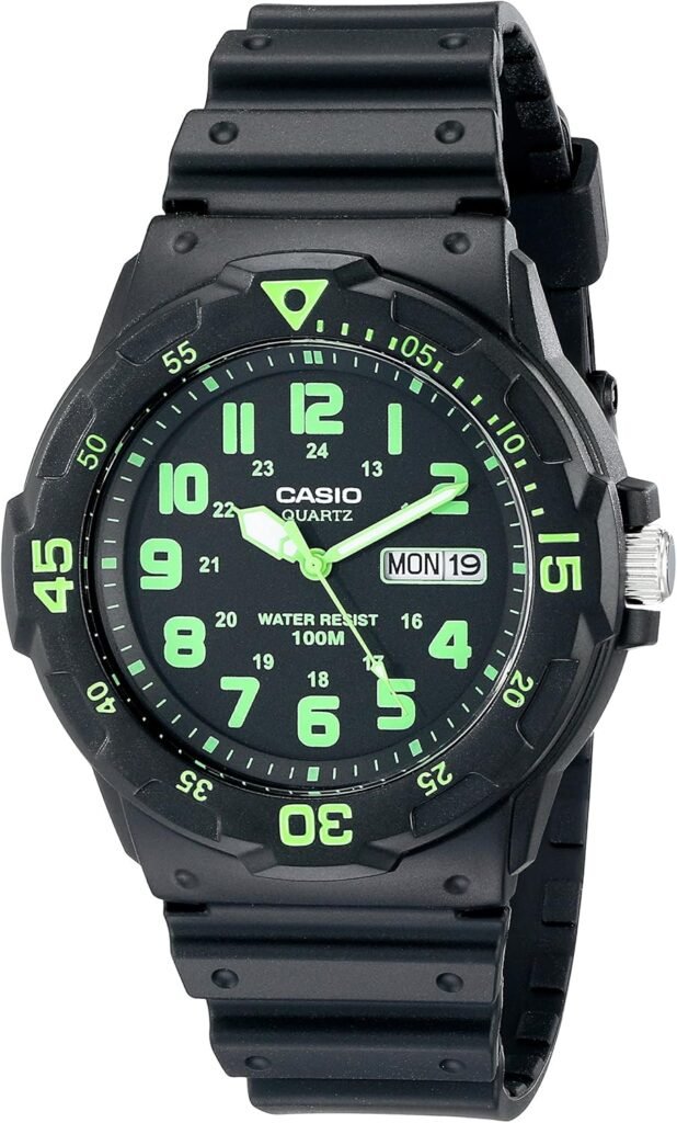 Casio Mens MRW200H-3BV Dive Style Neo-Display Sport Watch, Black