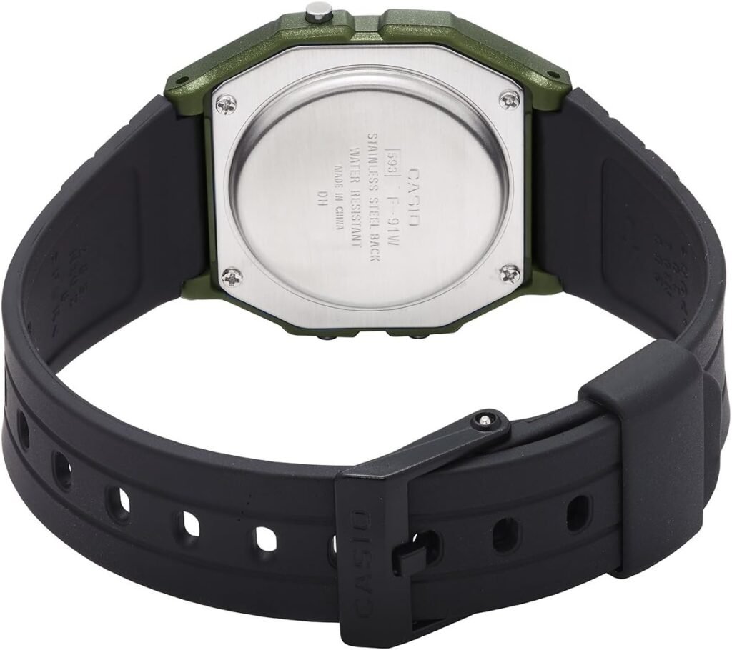 Casio Mens Vintage Quartz Plastic and Resin Casual Watch, Color:Black (Model: F-91WM-3ACF)