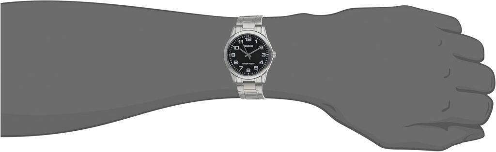 Casio #MTP-V001D-1B Mens Standard Stainless Steel Easy Reader Black Dial Watch