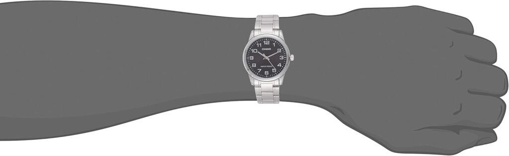 Casio #MTP-V001D-1B Mens Standard Stainless Steel Easy Reader Black Dial Watch