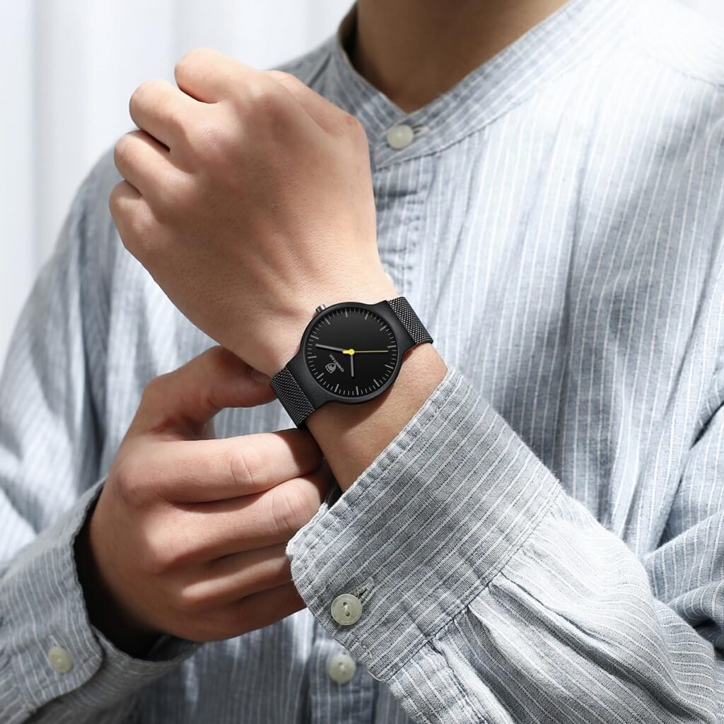 CHEETAH Fashion Minimalist Mens Watches Unisex Ultra Thin Waterproof Analog Quartz with Stainless Steel Mesh Band
