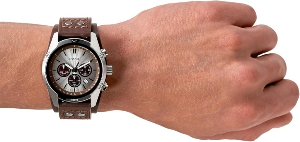 Fossil Coachman Mens Watch with Genuine Leather Bracelet Cuff