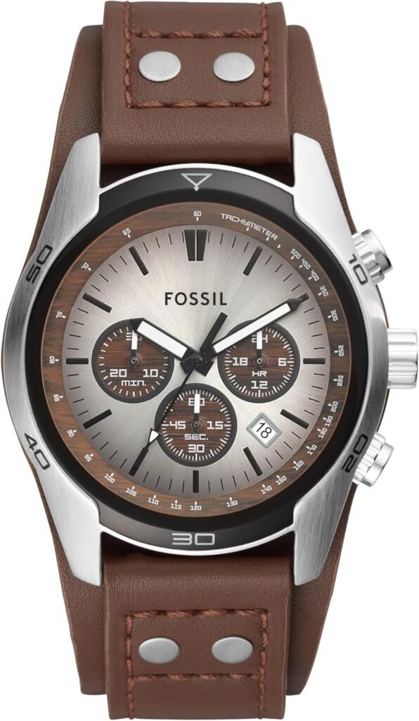 Fossil Coachman Mens Watch with Genuine Leather Bracelet Cuff