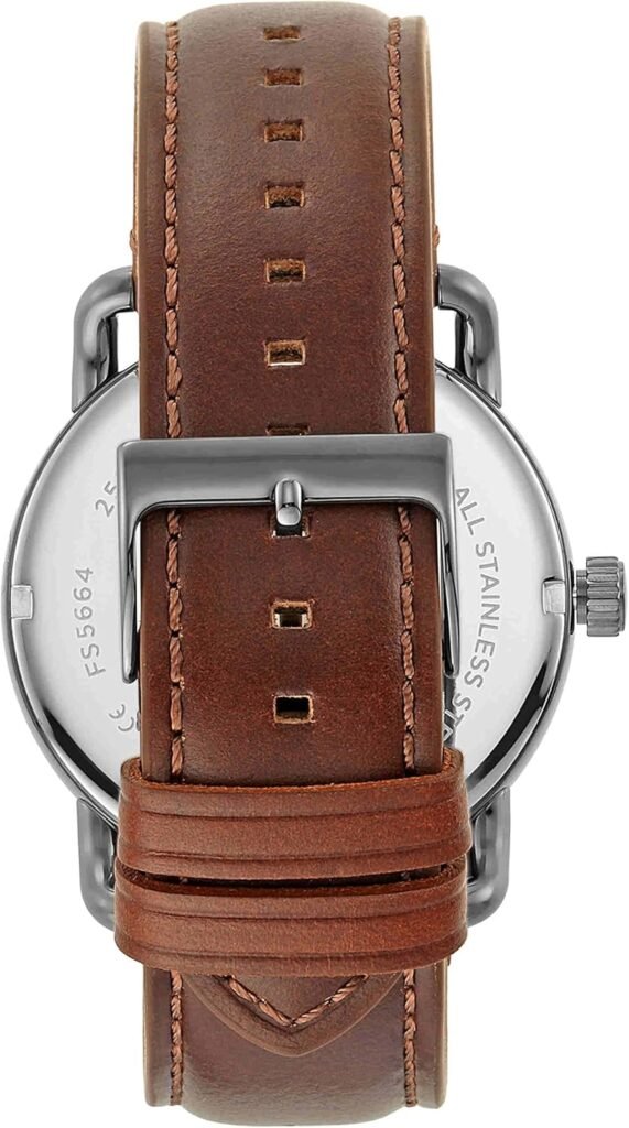Fossil Copeland Mens Watch with Slim Case and Genuine Leather Band