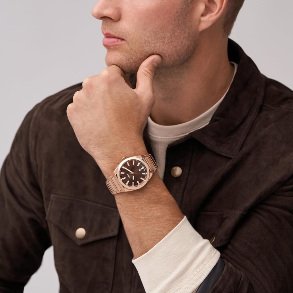 Fossil Everett Mens Watch with Stainless Steel or Leather Band