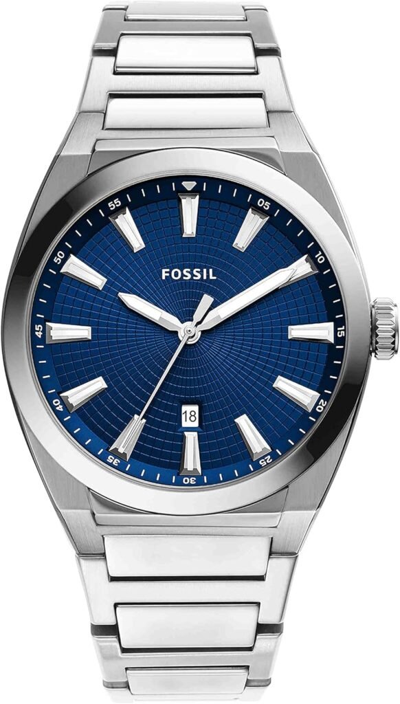 Fossil Everett Mens Watch with Stainless Steel or Leather Band