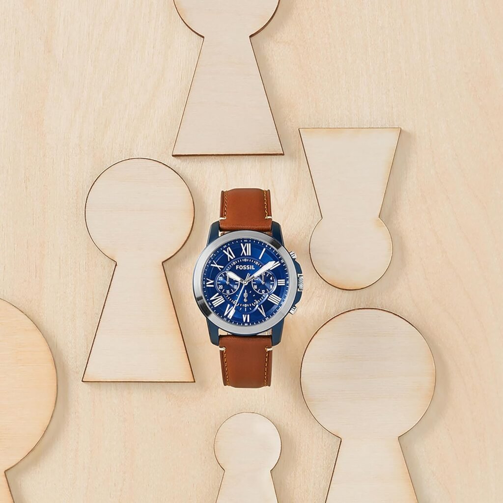 Fossil Grant Mens Watch with Chronograph or Automatic Display and Genuine Leather or Stainless Steel Band