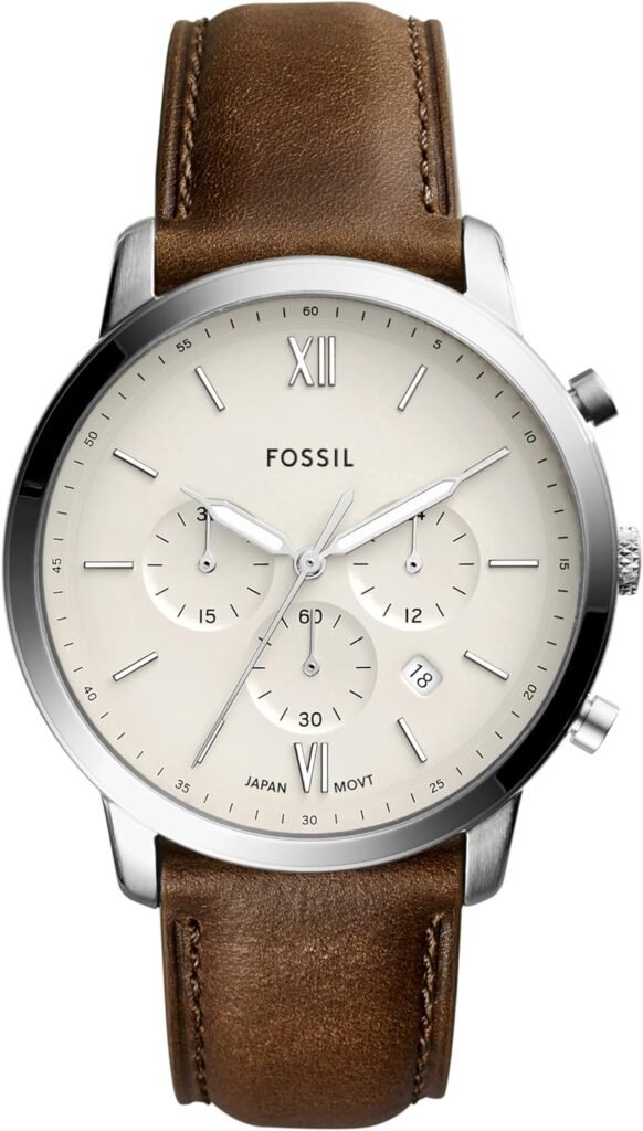 Fossil Neutra Mens Chronograph Watch with Stainless Steel Bracelet or Genuine Leather Band