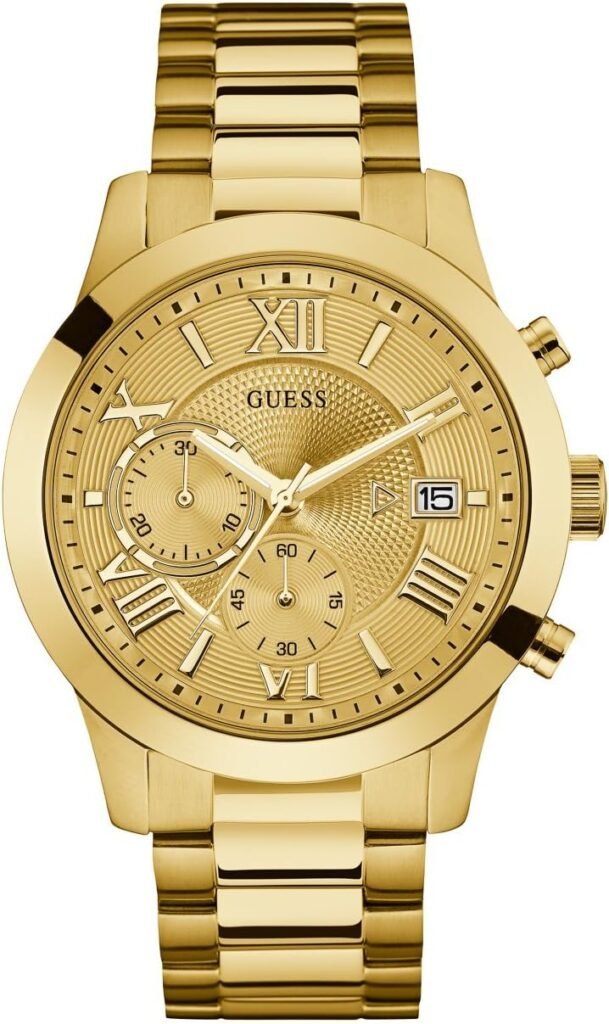 GUESS Stainless Steel Gunmetal Chronograph Bracelet Watch with Date. Color: Gunmetal (Model: U0668G2)