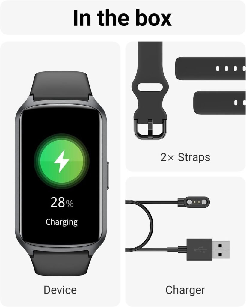 Health Fitness Tracker with 24/7 Heart Rate, Blood Oxygen, Blood Pressure, Sleep Tracker, 5ATM Waterproof Activity Trackers with Step Tracker, Pedometer (S  L Bands Included)…