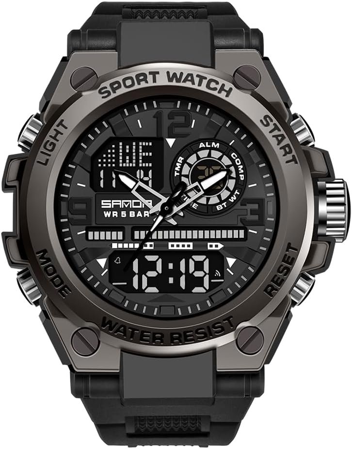 KXAITO Mens Watches Sports Outdoor Waterproof Military Watch Date Multi Function Tactics LED Alarm Stopwatch