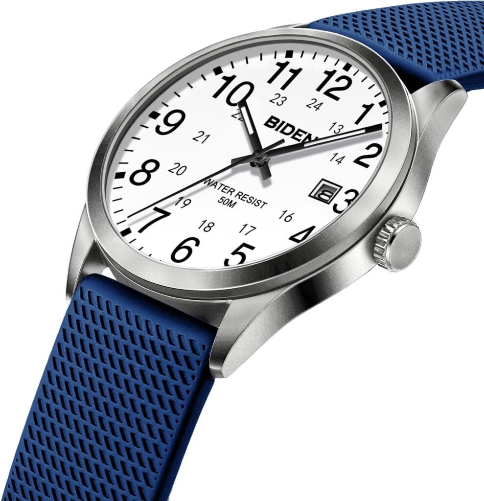 Mens Watches Analog Quartz Sports Unisex Watch 30M Waterproof Nurse Watches for Men Women Nurse Medical Professionals-Military Time with Second Hand Glowing Easy to Read Dial Wrist Watch…