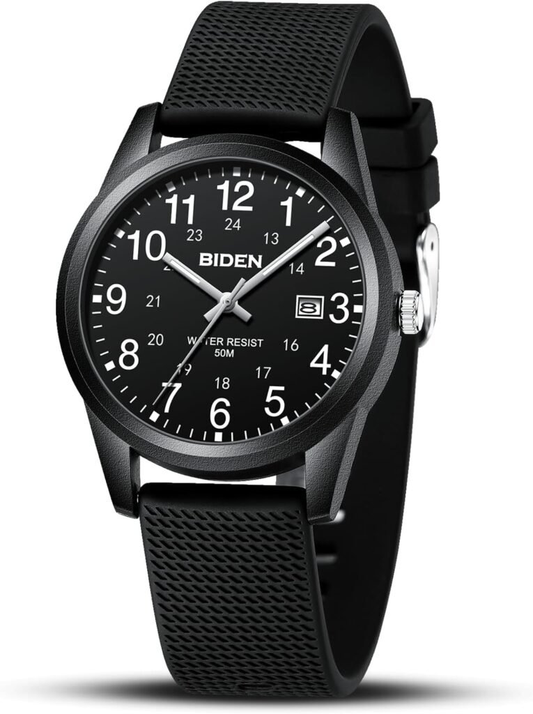 Mens Watches Analog Quartz Sports Unisex Watch 30M Waterproof Nurse Watches for Men Women Nurse Medical Professionals-Military Time with Second Hand Glowing Easy to Read Dial Wrist Watch…