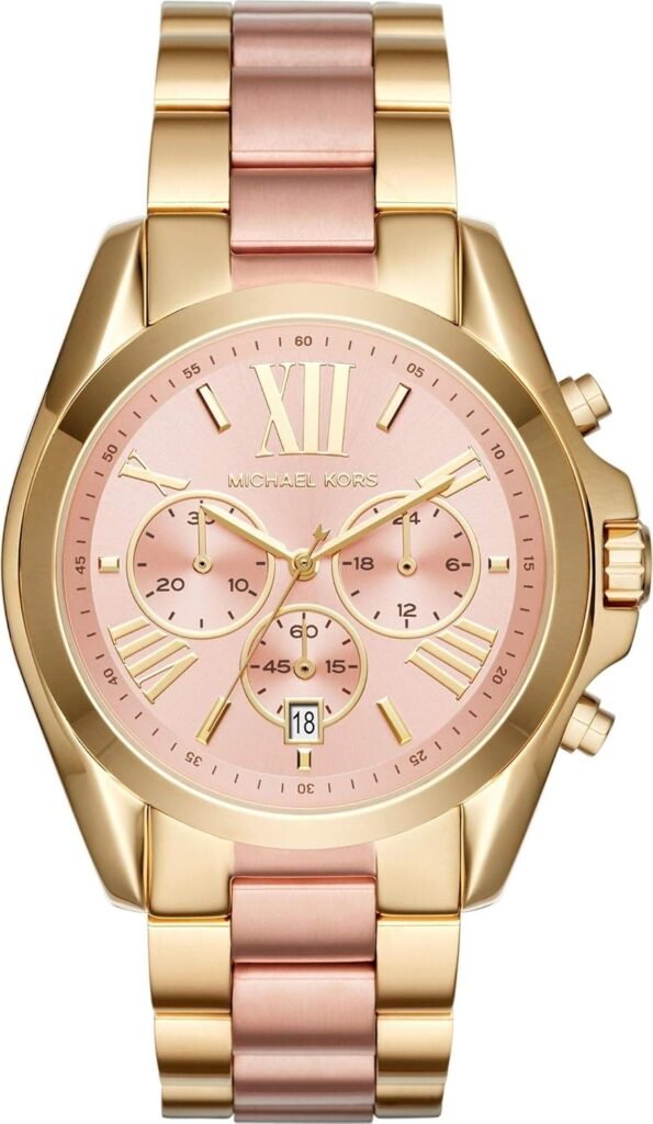 Michael Kors Bradshaw Womens Watch, Stainless Steel Chronograph Watch for Women with Steel or Leather Band