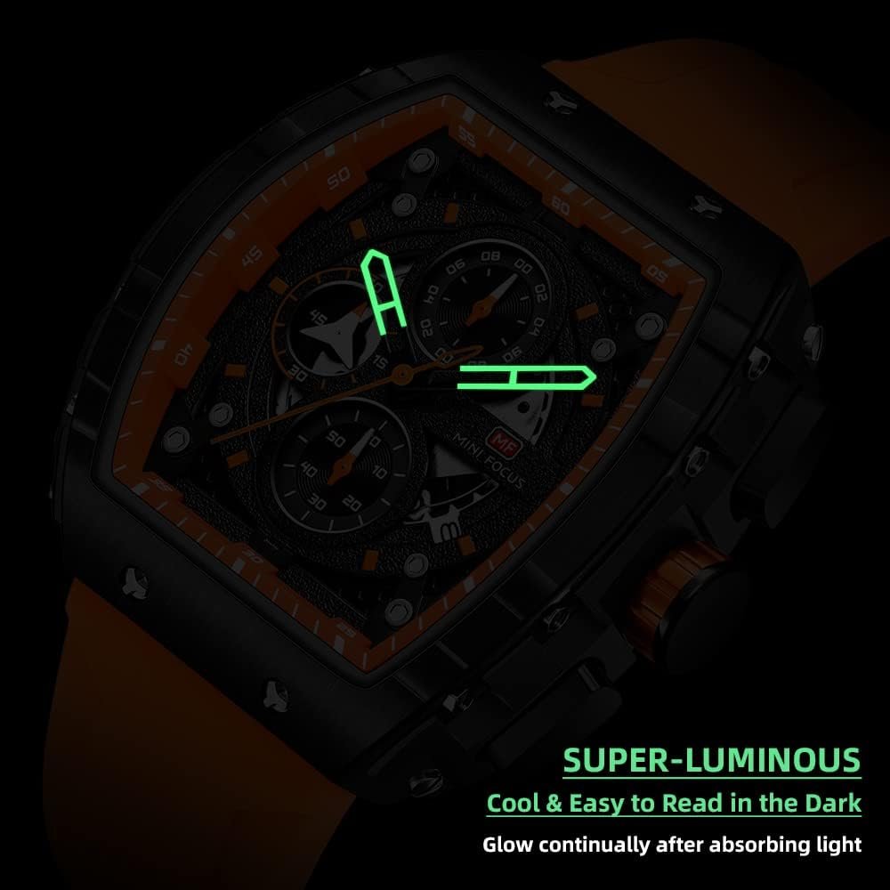 Mini Focus Mens Watch Fashion Sport Wrist Watches (Chronograph/Waterproof/Luminous/Calendar) Silicon Strap Quartz Watch for Men