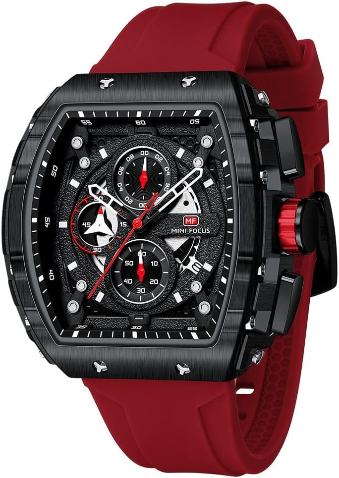 Mini Focus Mens Watch Fashion Sport Wrist Watches (Chronograph/Waterproof/Luminous/Calendar) Silicon Strap Quartz Watch for Men