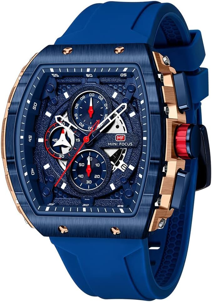 Mini Focus Mens Watch Fashion Sport Wrist Watches (Chronograph/Waterproof/Luminous/Calendar) Silicon Strap Quartz Watch for Men