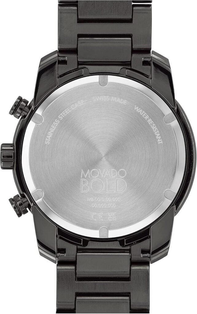 Movado Bold Verso Mens Watch - Swiss Quartz 3H Movement, Stainless Steel Link Bracelet - 3 ATM Water Resistance - Luxury Fashion Timepiece for Him - 42mm