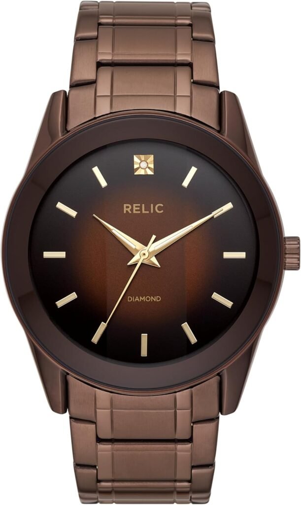 Relic by Fossil Mens Rylan Three-Hand Black Stainless Steel Bracelet Watch (Model: ZR77271)