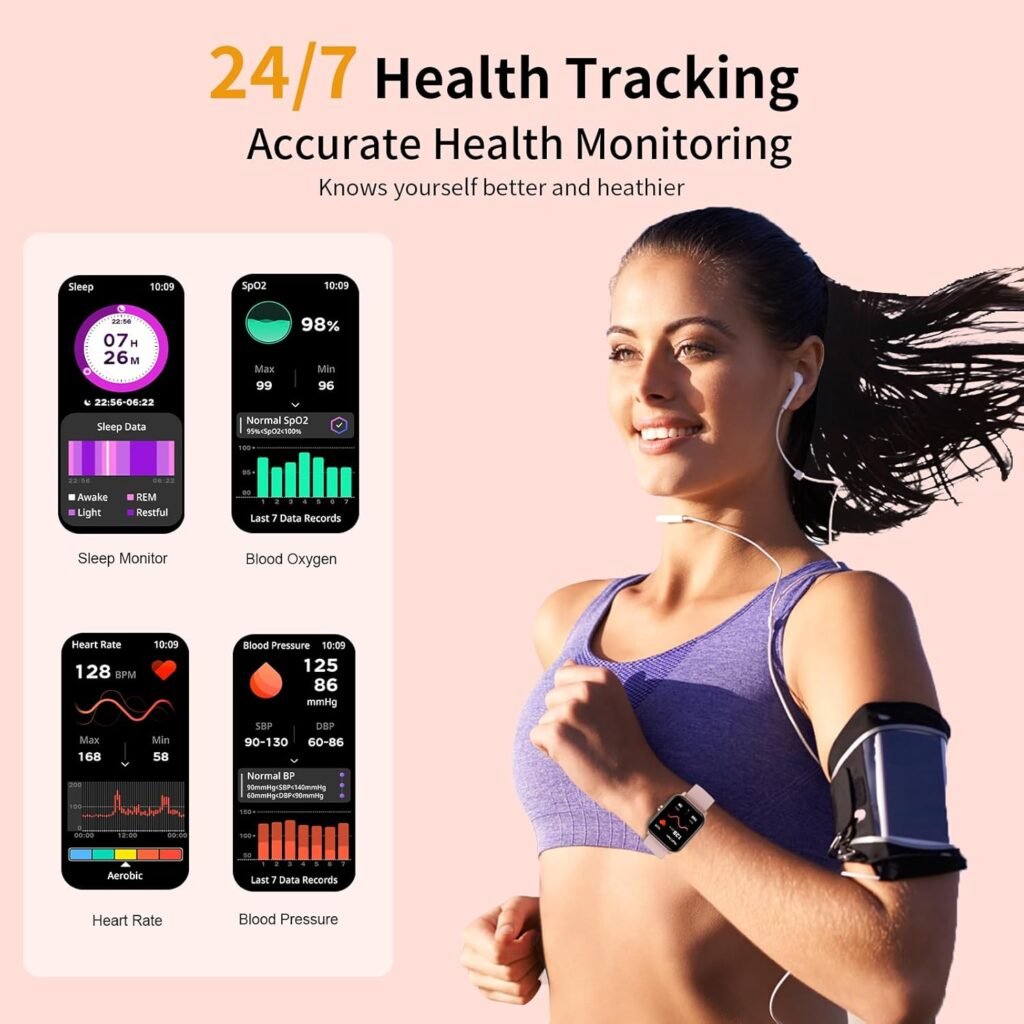 Smart Watch, 1.85HD Smartwatches for Men Women, (Answer/Make Calls), Fitness Tracker with 100+ Sport Modes, IP68 Waterproof Fitness Watch, Heart Rate/Sleep Monitor, SpO2, Smartwatch for Android iOS