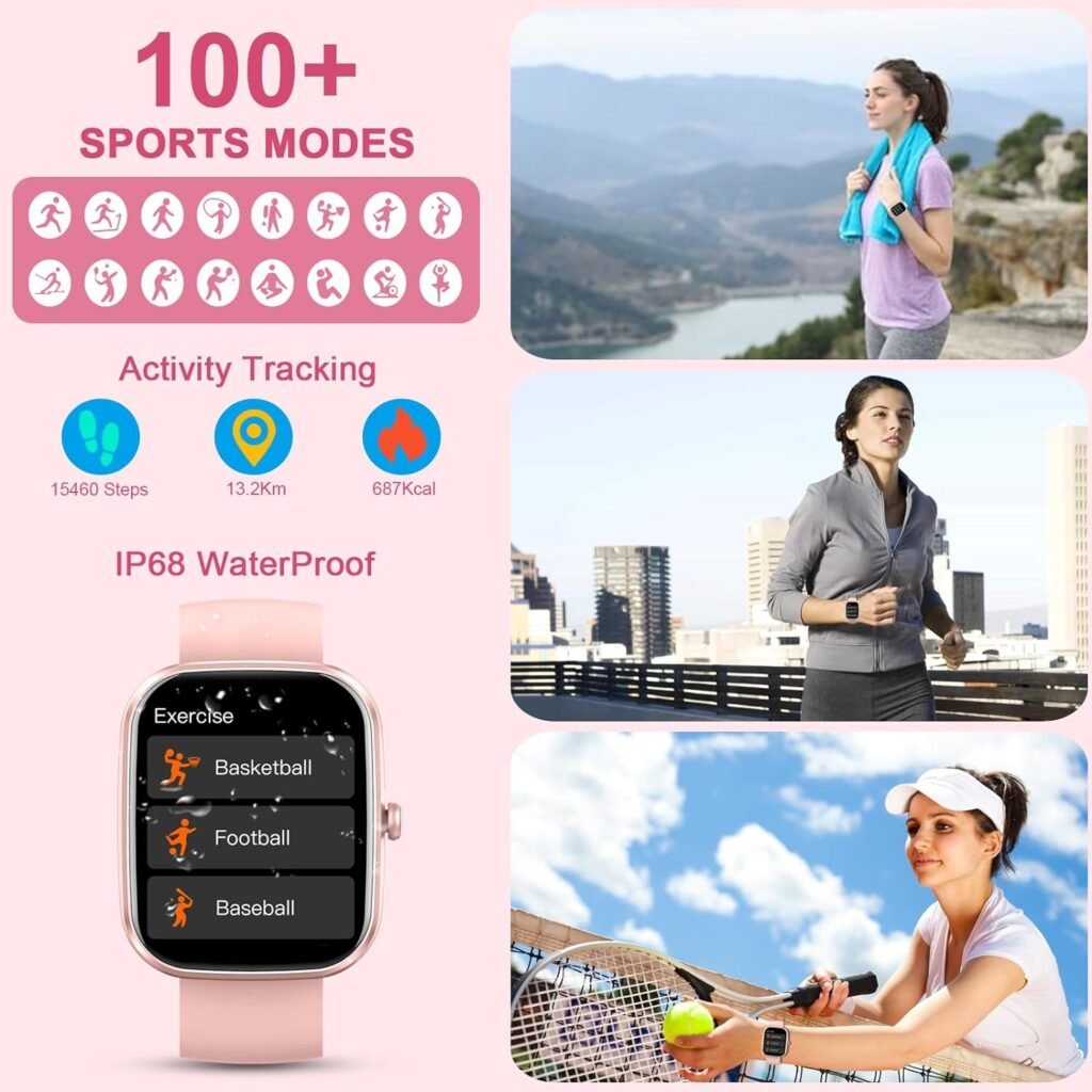 Smart Watch, 1.91Smartwatch for Men Women (Answer/Make Call), Fitness Tracker with 100+ Sport Modes, IP68 Waterproof, Heart Rate/Sleep Monitor, Spo2, Pedometer, Activity Tracker for Android iOS Smart Watch, 1.91Smartwatch for Men Women (Answer/Make Call), Fitness Tracker with 100+ Sport Modes, IP68 Waterproof, Heart Rate/Sleep Monitor, Spo2, Pedometer, Activity Tracker for Android iOS