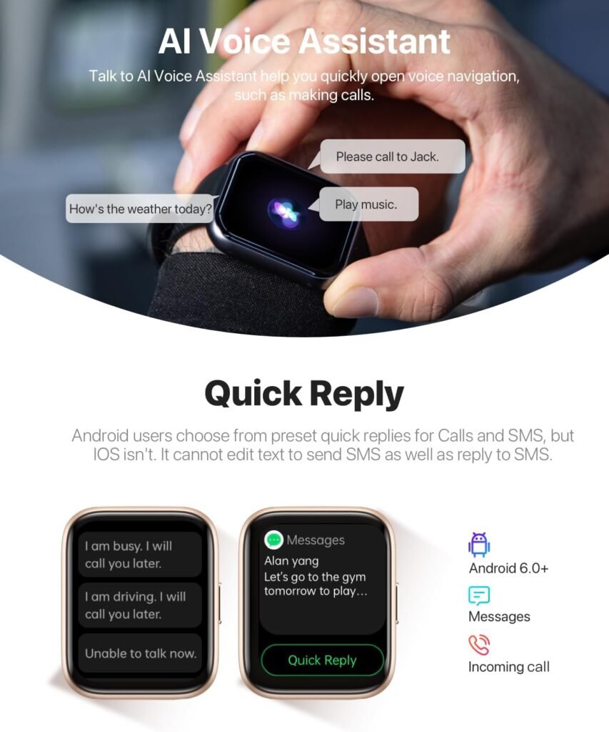 Smart Watch for Men Women - Answer/Make Calls/Quick Reply/AI Voice Assistant, 1.83 for Android iPhone Samsung Compatible IP68 Smartwatch Blood Oxygen Heart Rate Fitness Tracker (Black, 1.83) Smart Watch for Men Women - Answer/Make Calls/Quick Reply/AI Voice Assistant, 1.83 for Android iPhone Samsung Compatible IP68 Smartwatch Blood Oxygen Heart Rate Fitness Tracker (Black, 1.83)
