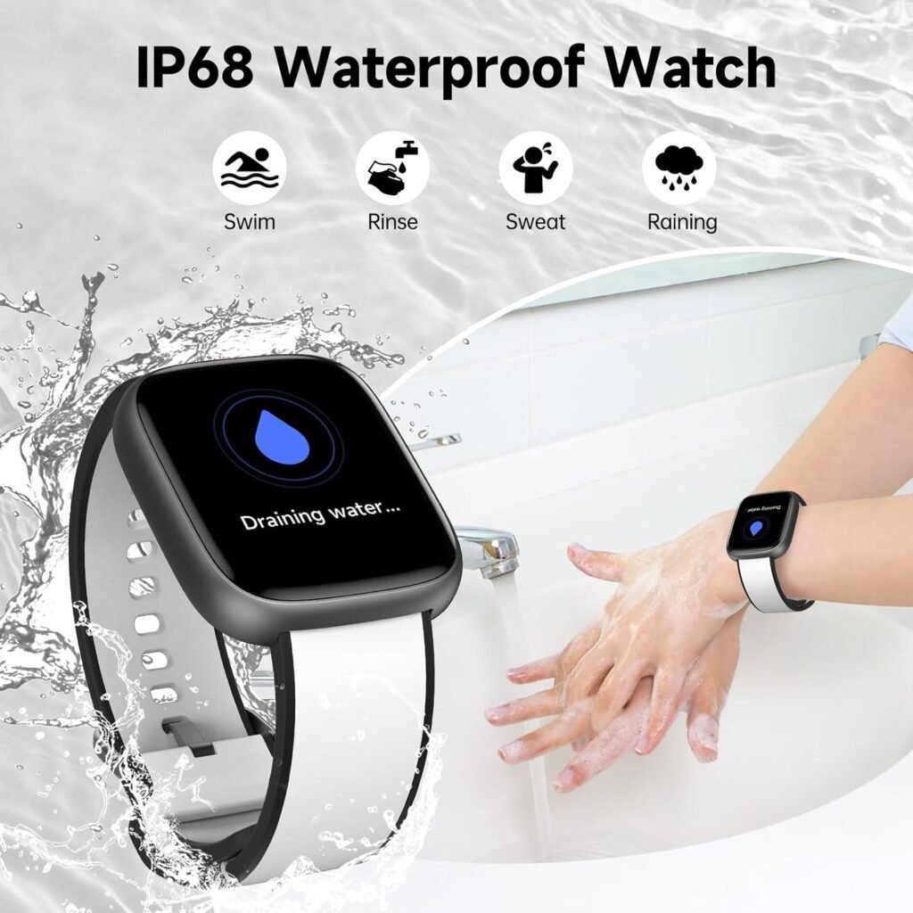 Smart Watch for Men Women,Alexa Built-in Smartwatch(Answer/Make Calls),1.83 HD Fitness Tracker,IP68 Waterproof 100+ Sport Mode Activity Tracker,Heart Rate SpO2 Sleep Monitor,iOS Android Compatible