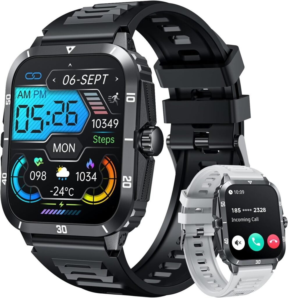 Smartwatch for Men Android iOS Phones: Smart Watch Fitness Tracker 2.0 Full Touchscreen with Answer/Make call Waterproof Blood Pressure Heart Rate Sport Pedometer Sleep Digital Step Activity Monitor