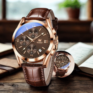 OLEVS Men’s Watches Brown Leather Review