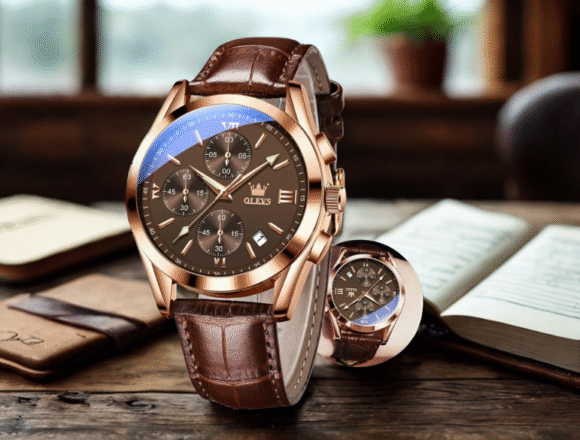 OLEVS Men’s Watches Brown Leather Review