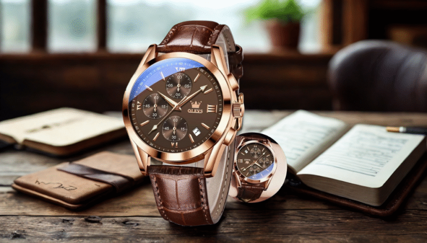 OLEVS Men’s Watches Brown Leather Review