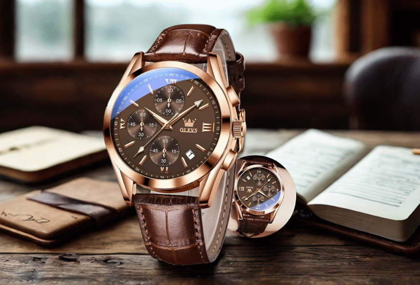 OLEVS Men’s Watches Brown Leather Review