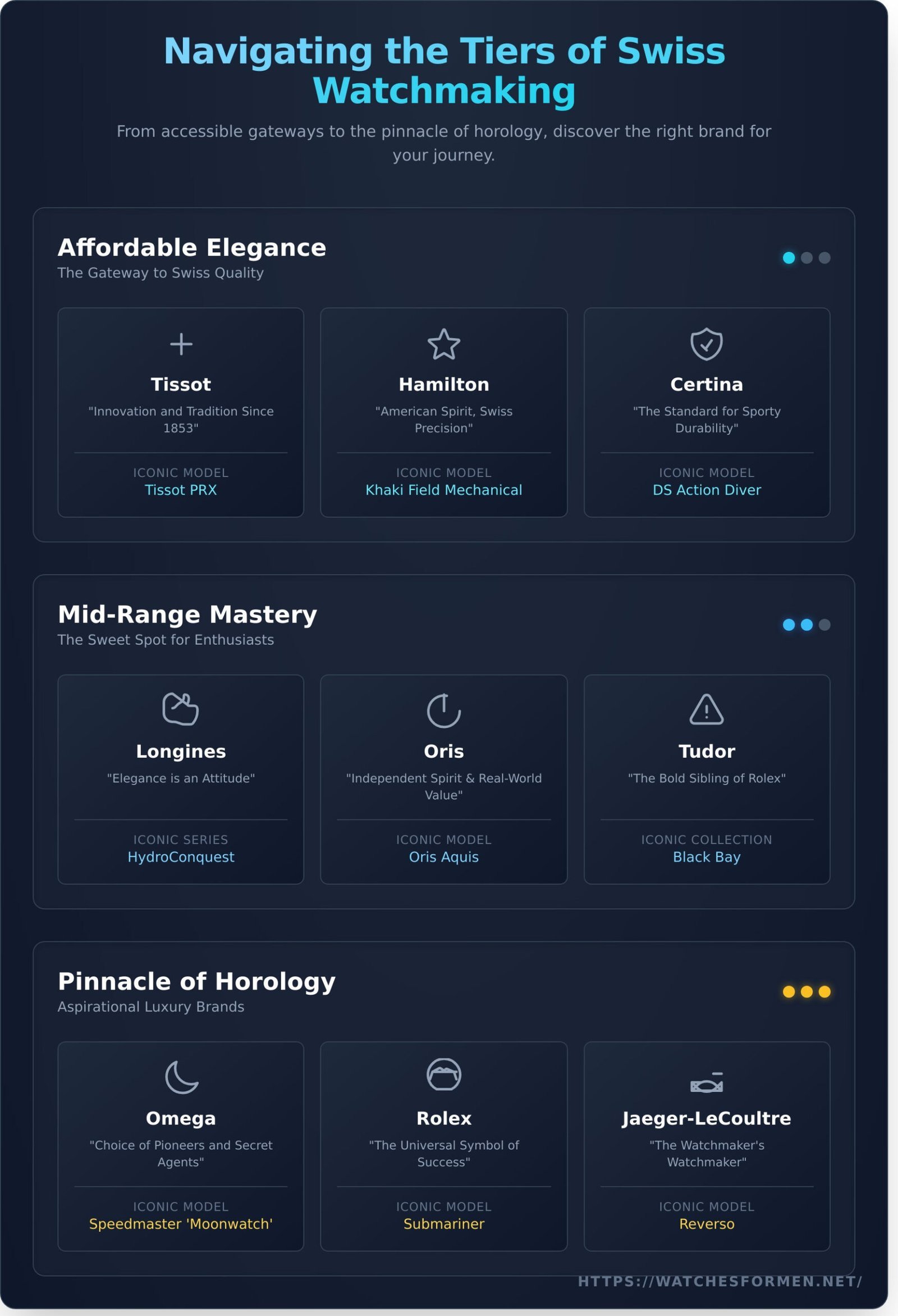 Swiss Made Wrist Watches: The Top Brands for Every Collector - Infographic